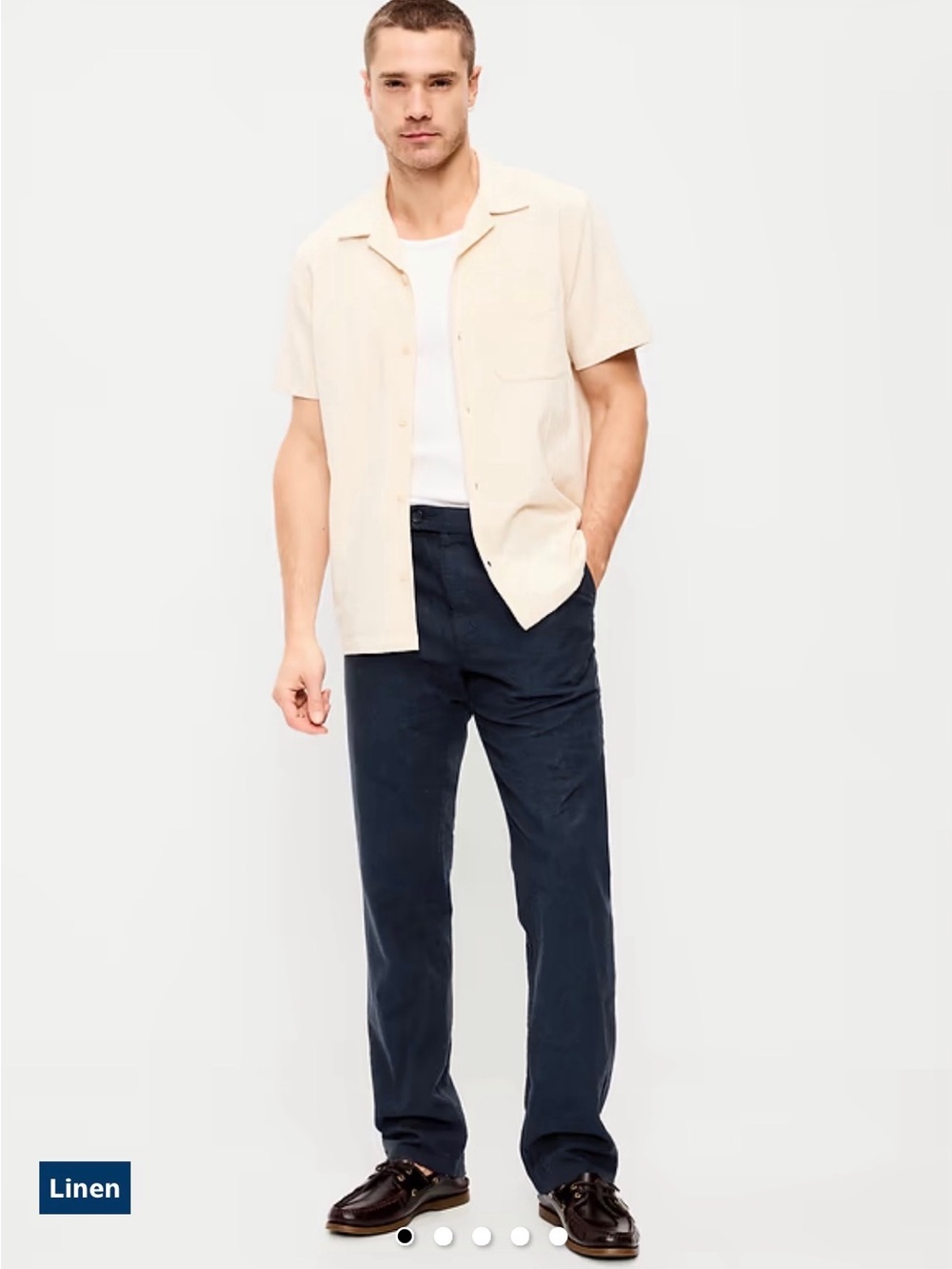 90s Straight Linen Blend Pants